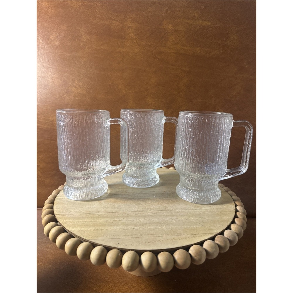 "3" Indianna Glass CRYSTAL ICE Mug 5 5/8"
